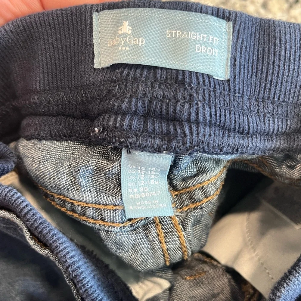 GAP Baby Boys Medium Wash Blue Denim Jeans Bundle, Size 12-18 Months